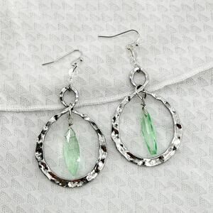 Silver Boho Earrings, Silver Dangle Earrings, Boho Jewelry, Circle Earrings